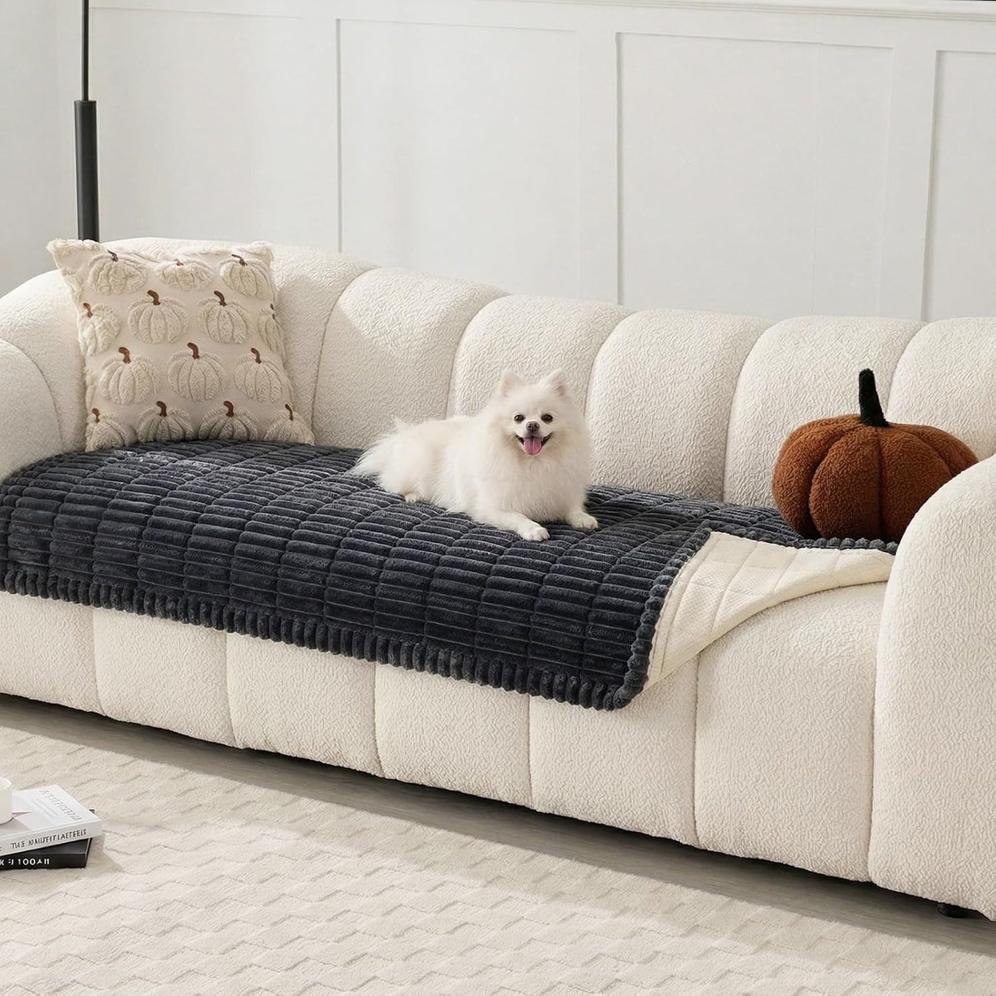 Sofa Covers for Dogs Washable, Non Slip Couch Covers, Soft Fuzzy Sofa Covers for Pets, Dog Bed Protector (Dark Grey, 29"x71")