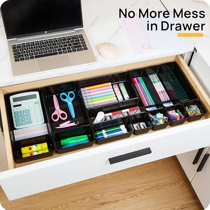 Vtopmart 44 PCS Plastic Drawer Organizers Set, 4-Size Versatile Bathroom and - Image 5