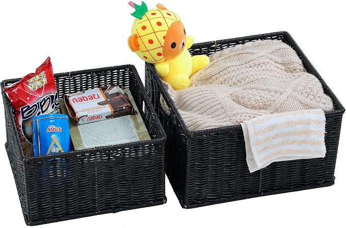 HOONEX Wicker Storage Baskets for Organizing, Decorative Woven Baskets for - Image 2