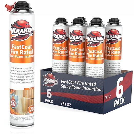 Kraken Bond Fastcoat Fire Rated Spray Foam Insulation Kit Closed Cell in a Can by KRAKENBOND