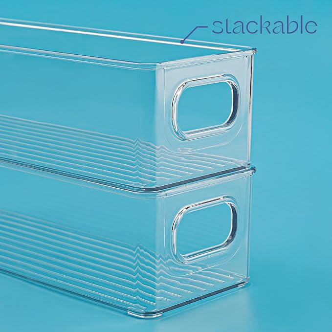 Plastic Food Storage 4 Pack Clear Container Bin - Image 4