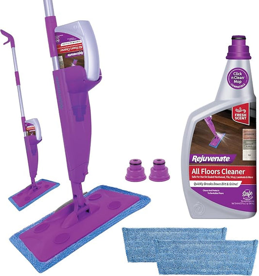 Rejuvenate Click N Clean Multi-Surface Spray Mop All-in-One Kit Cleans and by Rejuvenate