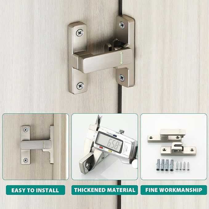 90/180 Degree Flip Latch Gate Latch, Heavy Duty Black Safety Door Lock Enhanced - Image 6
