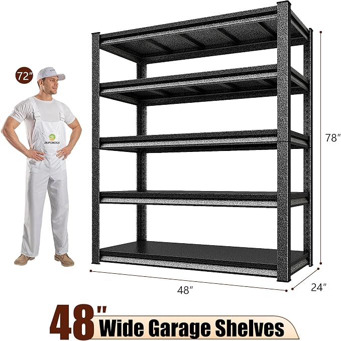 48" W Garage Shelving Heavy Duty，3000LBS Loads Adjustable Garage Storage Shelves - Image 3