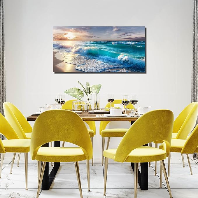 GUGIKA Ocean Wall Art for Living Room, Size 40x20 Inches - Image 6