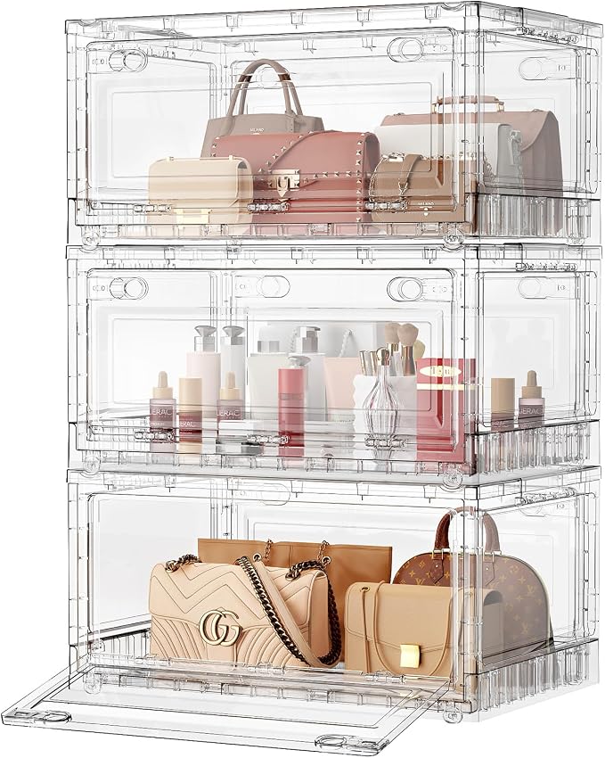 BROVIEW Clear Stackable Storage Bins Drawers, Open Front Large Plastic Storage by BROVIEW-EnjoytheArtofLife
