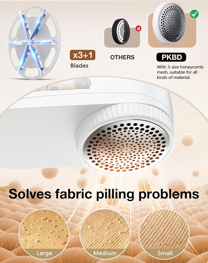IPX6 Waterproof Washable Electric Fabric Shaver and Lint Remover, Rechargeable - Image 4