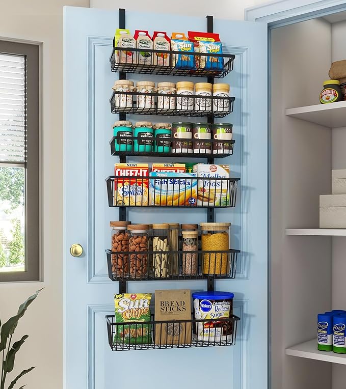 Over The Door Pantry Organizer, Pantry Organization and Storage, 6-Tier Deep by Mefirt