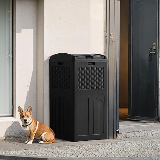 Flamaker 30 Gallon Trash Can, Resin Outdoor Garbage Can - Image 5