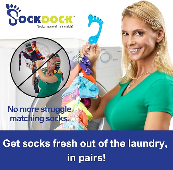 Sock Laundry Solution for Washing Drying & Storing Socks in Pairs, Clip & Hold - Image 2