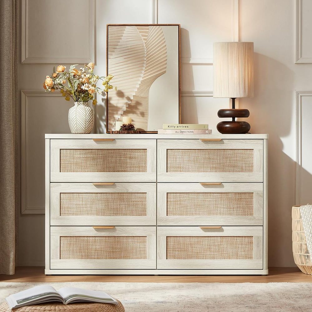 LEYAOYAO Rattan Dresser for Bedroom, 48'' Drawers Dressers