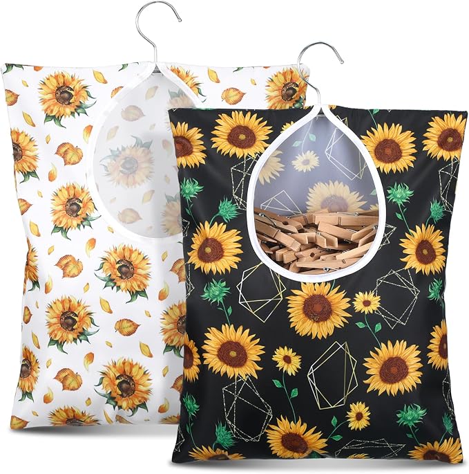 Woanger 2 Pcs Clothes Pin Bag Clothespin Holder 15 x 11 in to Hang on Line by Woanger