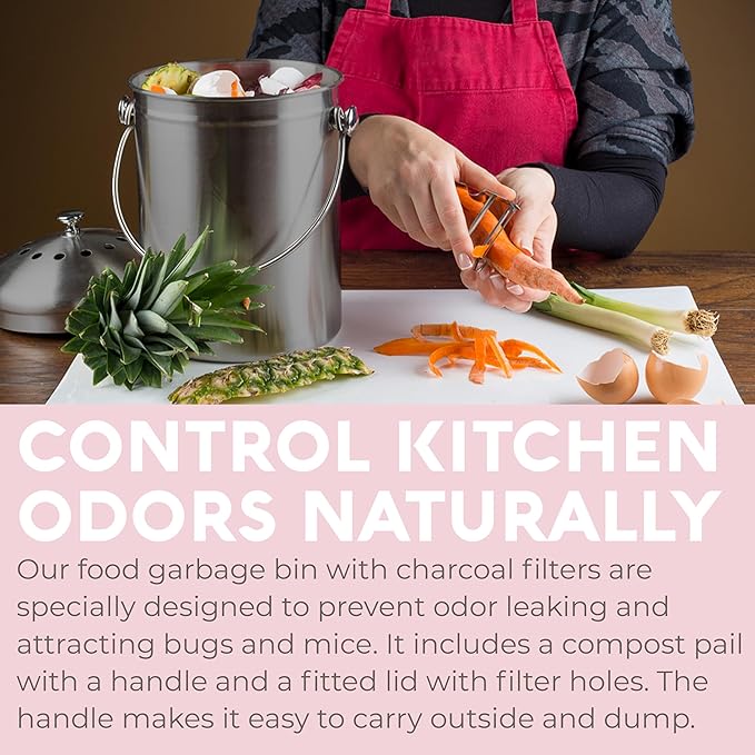 EPICA Countertop Compost Bin Kitchen | 1.3 Gallon | Odorless Composting Bin - Image 5