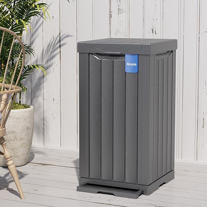 EAST OAK 31 Gallon Outdoor Trash Can | Waterproof Resin Garbage Can - Image 10