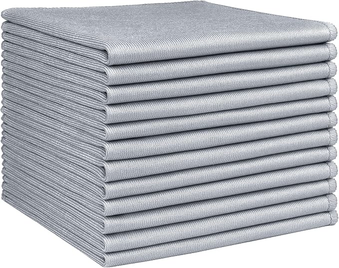 HOMEXCEL Microfiber Glass Cleaning Cloth 12 PK, Lint Free Streak Free, Reusable by HOMEXCEL