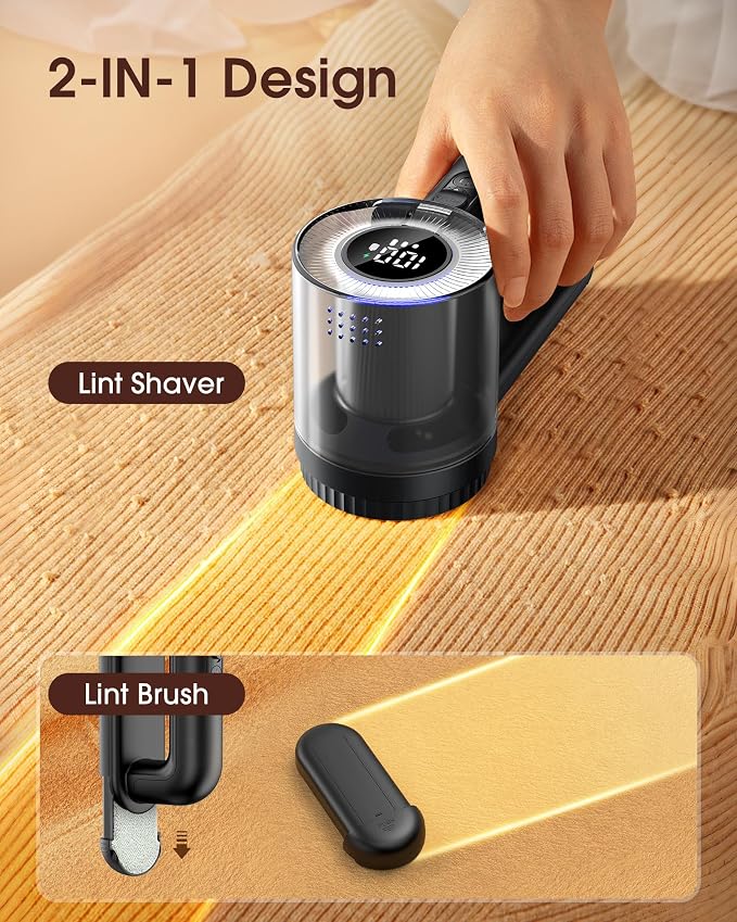 Fabric Shaver Electric Lint Remover Rechargeable Lint Shaver Digital Display - Image 5