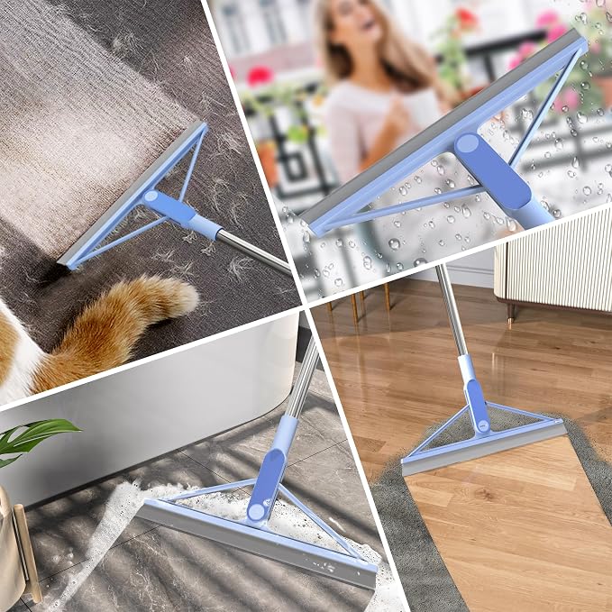 KOLLIEE Rubber Floor Squeegee Broom 61'' Long Handle Shower Squeegee - Image 2