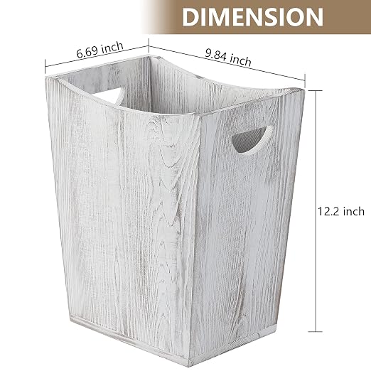 SEHERTIWY Wood Trash Can, Farmhouse Wastebasket Bin - Image 4