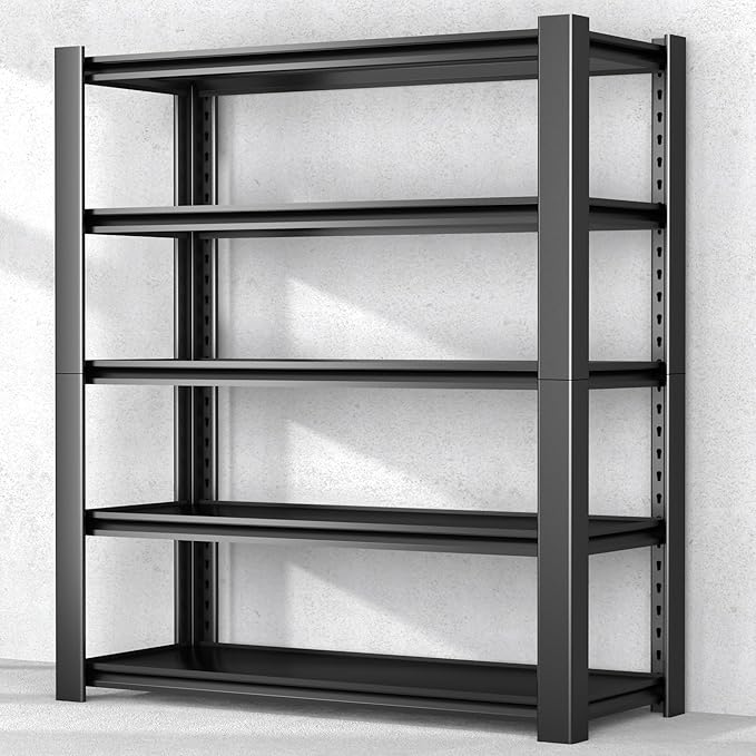 5-Tier Garage Shelving Heavy Duty, 3000 LBS Capacity Metal Storage Rack 24" D x by Nexvrtau