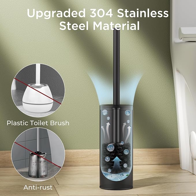 Toilet Brush and Holder Set, Toilet Bowl Brush - Image 4