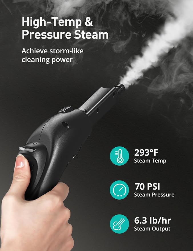 Steam Cleaner, 293°F 58 PSI Powerful Multipurpose Handheld Steam Mop - Image 4