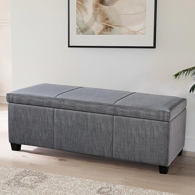BELLEZE Storage Ottoman, 47 Inch Bench Bedroom Bench by BELLEZE