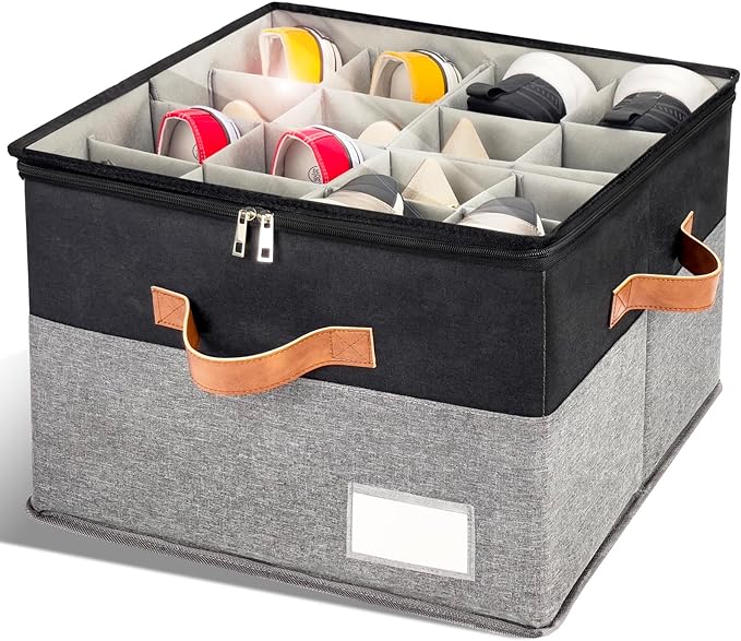 Shoe Organizer for Closet, Foldable Shoe Storage Bins by RONCHIL