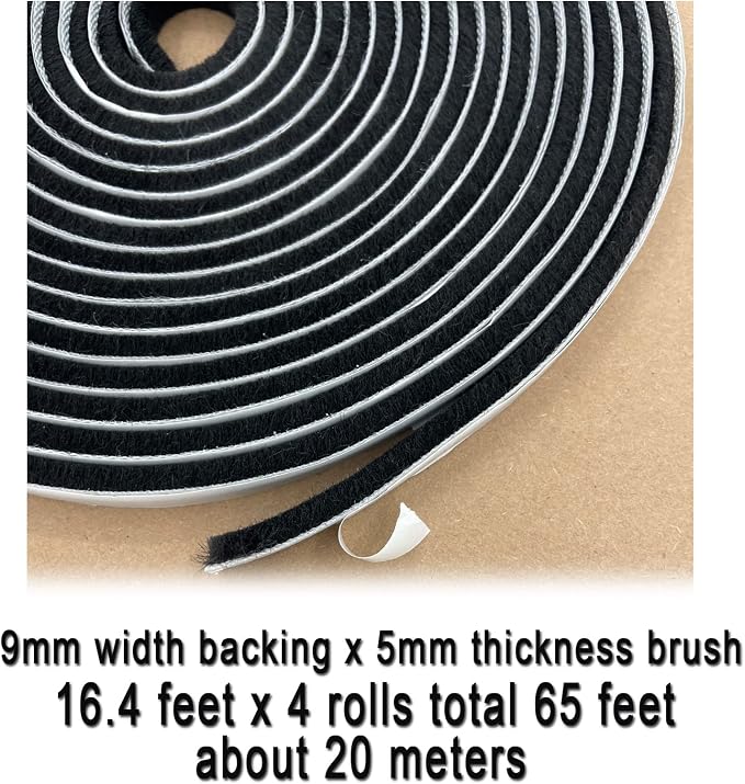 Window Weather Stripping Brush for Sliding Door Frame, Pile Self Adhesive - Image 4