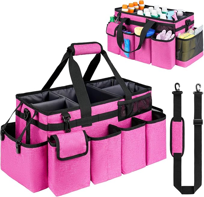Cleaning Caddy Bag, Extra Large Cleaning Supplies Organizer by ZIOZERTT