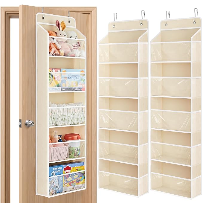 JARLINK 2 Pack Toy Stuffed Animal Storage, Over The Door Organizer W/Clear View by JARLINK