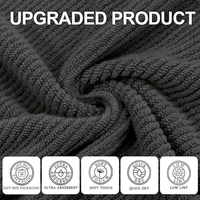 VOOVA & MOVAS Grey Bath Towels - Image 2