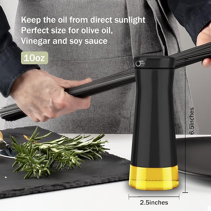 Aelga Black Oil And Vinegar Dispenser Set - Image 4
