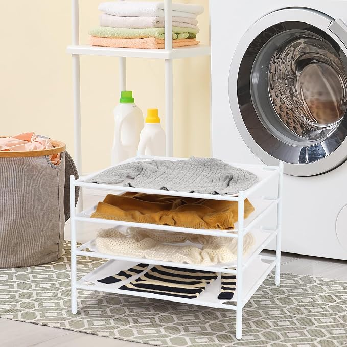 STORAGE MANIAC Sweater Drying Rack, Mesh Clothes Drying Rack, Stackable Laundry - Image 8