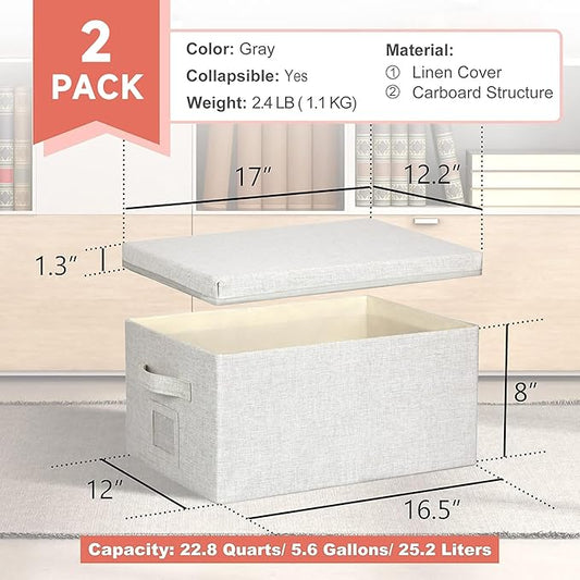 Large 17''x12'' Quart Collapsible Stackable Storage Bins - Image 2