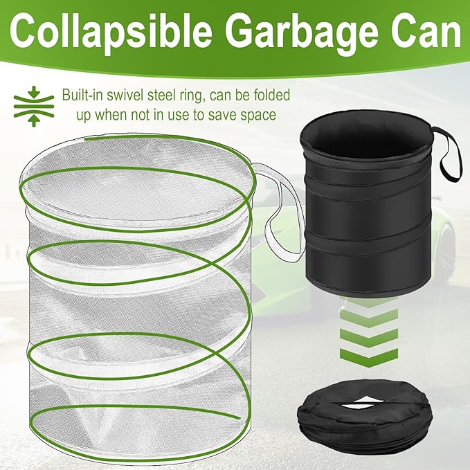 2 PCS Car Trash Can, Collapsible Pop-up Car Garbages Can, Portable Garbage Bin - Image 4