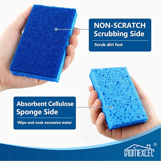 HOMEXCEL Sponges Kitchen 24pcs, Non-Scratch Scrub Dish Sponge Safe on Non-Stick - Image 2