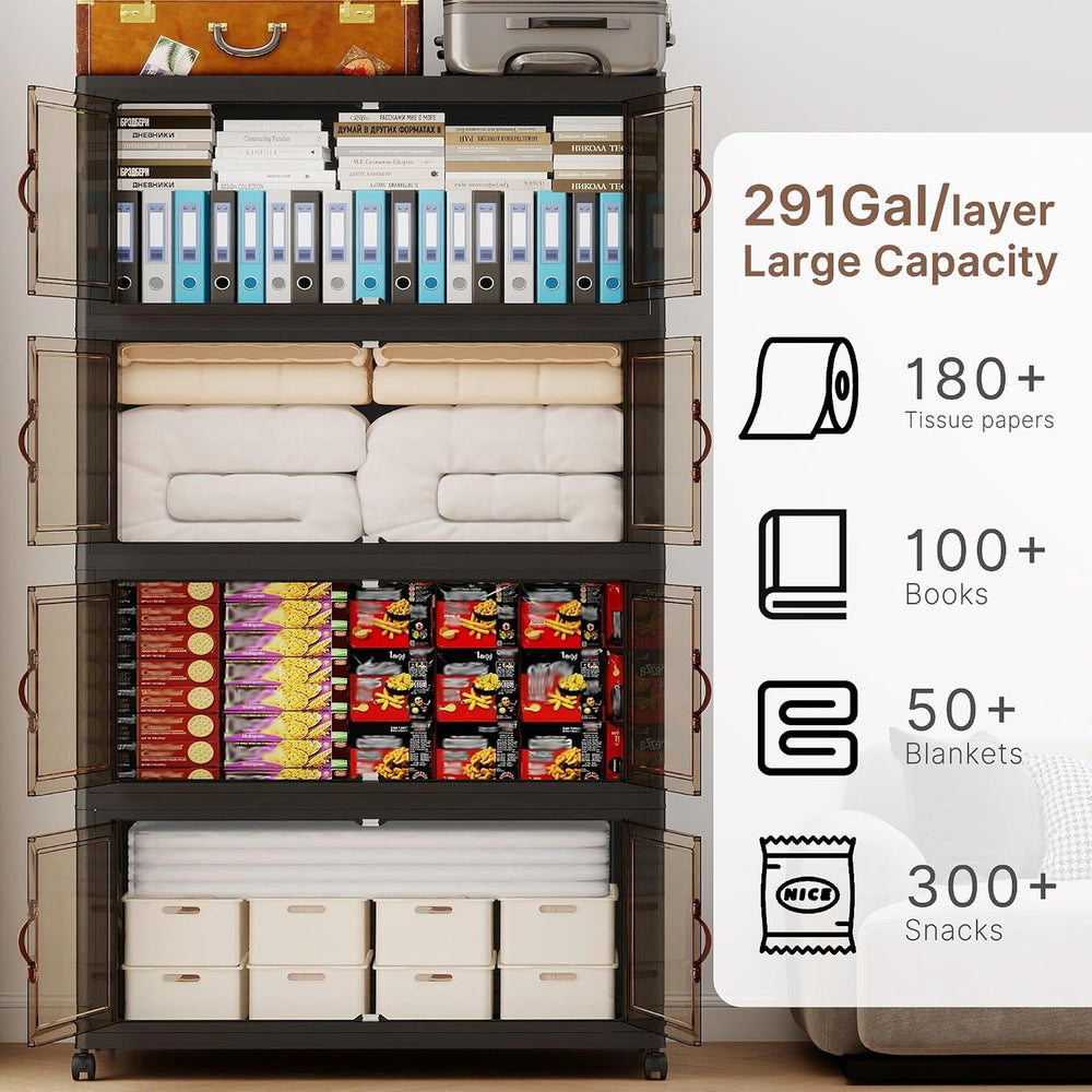 1288QT Extra Large Stackable Storage Bins with Lids & Wheels