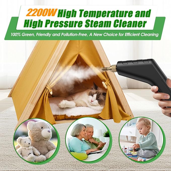 8-in-1 Handheld Steam Cleaner, 2200W High Pressure Steam Cleaner, 1.2L Portable - Image 3