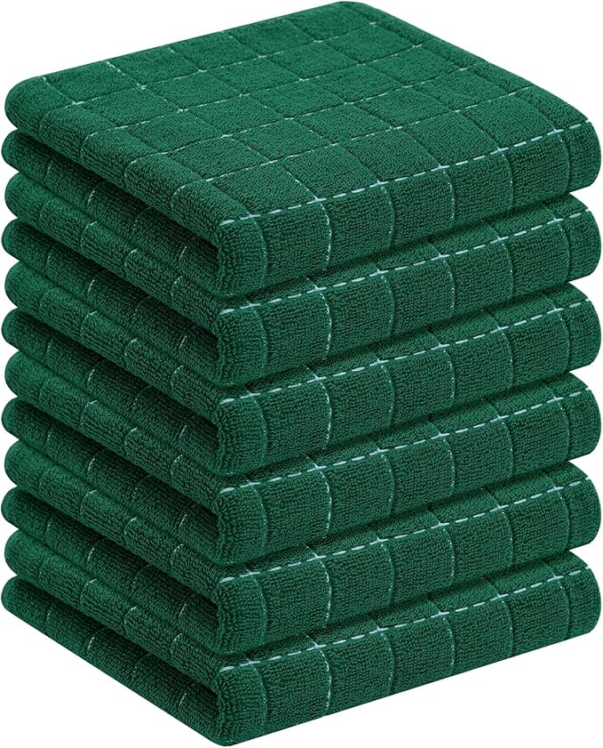 Homaxy 100% Cotton Terry Kitchen Towels, Checkered Designed, Soft and Super by Homaxy