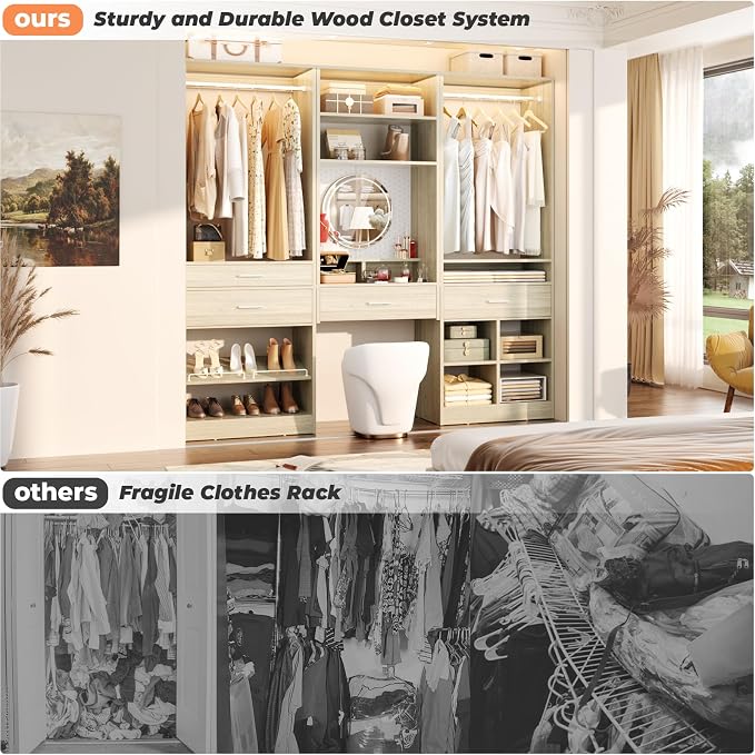 Unikito 75” Modular Closet System, Freestanding Closet Organizer - Image 6
