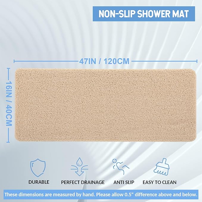 Non-Slip Bathtub Mat, Anti Slip Shower Mat, Fast Drying Bathtub Mats, Foot - Image 2