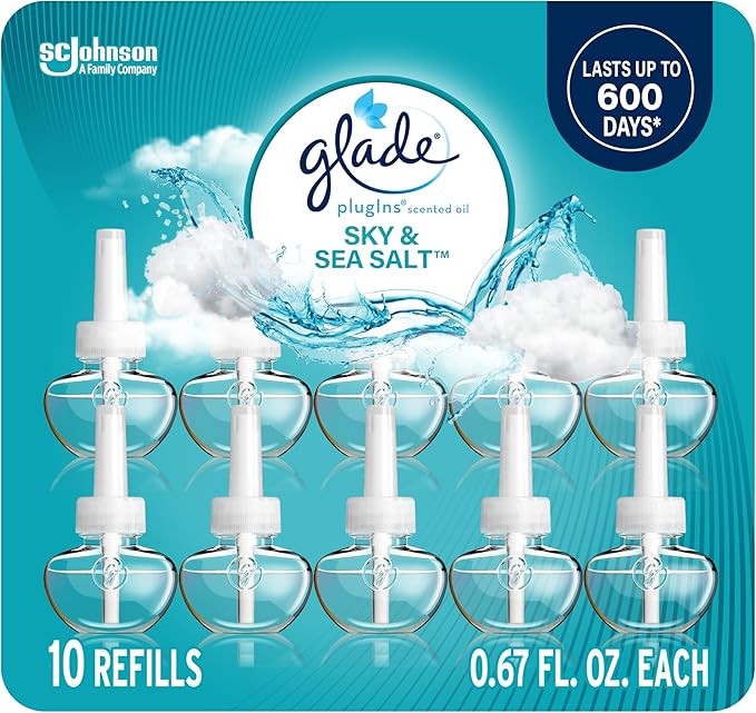 Glade PlugIns Refills Air Freshener, Sky & Sea Salt, Scented and Essential Oils by Glade