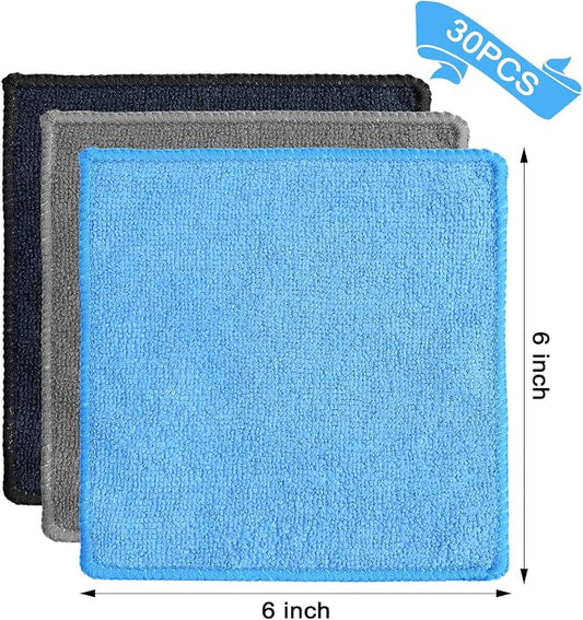 Tanlade 30 Pcs Microfiber Cleaning Cloth 6"x6" Cleaning Rags Reasonable Kitchen - Image 2