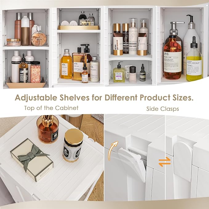 VECELO 4-Tier Tall Narrow Storage Cabinet - Image 5