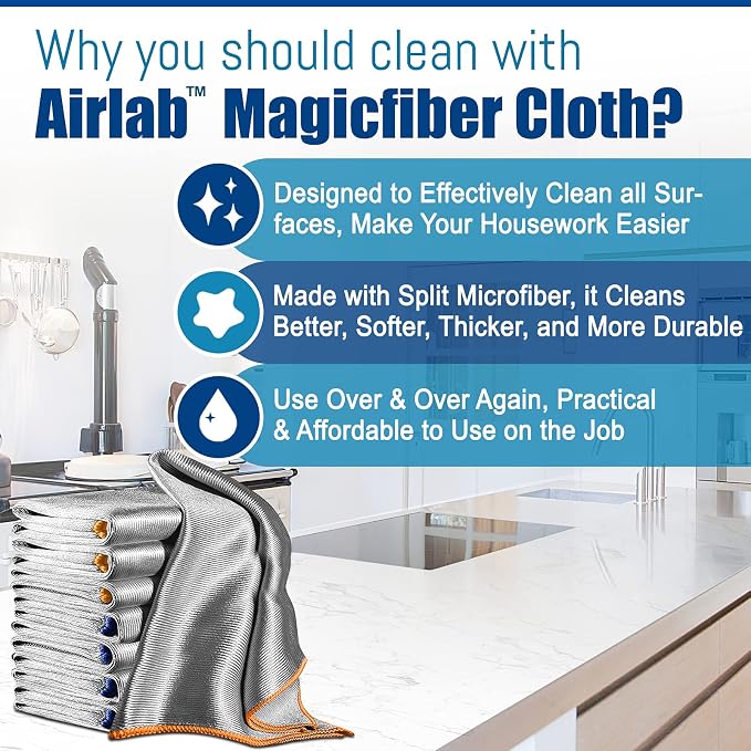 Streak Free Miracle Cleaning Cloth Easy Clean Pack of 8-12" x 16" Microfiber - Image 2