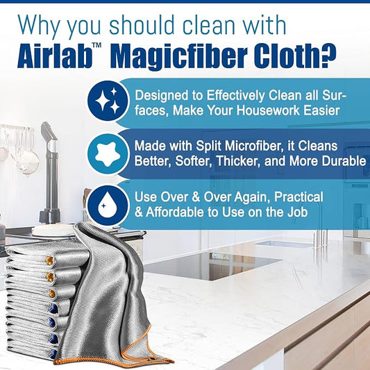 Streak Free Miracle Cleaning Cloth Easy Clean Pack of 8-12" x 16" Microfiber - Image 2