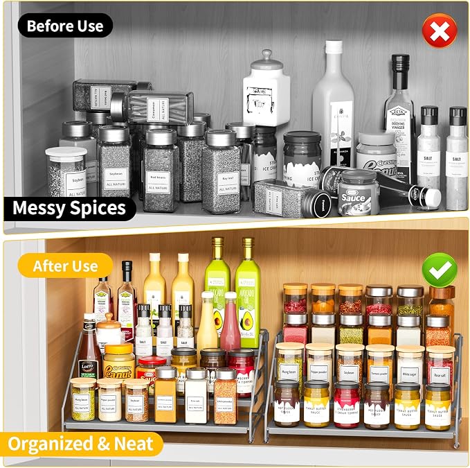 RCHYFEED 4 Tier Spice Rack Organizer, Spice Organization