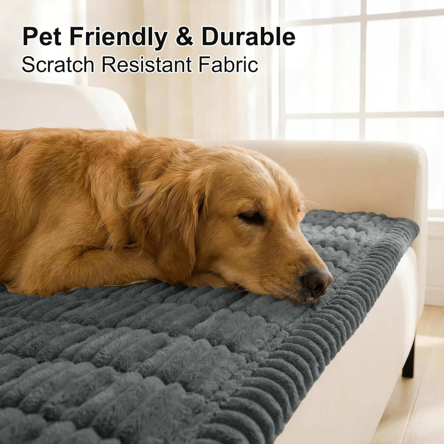 Smiry Couch Cover for Dogs, Non Slip Washable Sofa Protector for Pets, Soft Furniture Cover for Pet, Stylish Sofa Covers, Cozy Protect Against Fur, Dirt & Everyday Messes (Dark Grey, 27.6" x 59")