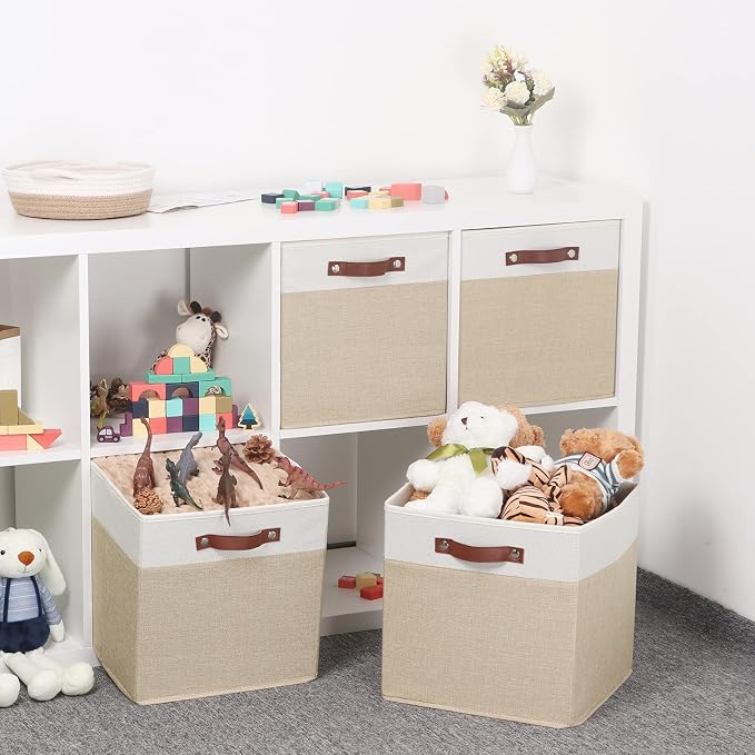 Temary Cube Storage Bins 13 Inch Fabric Storage Cubes Storage Baskets - Image 6