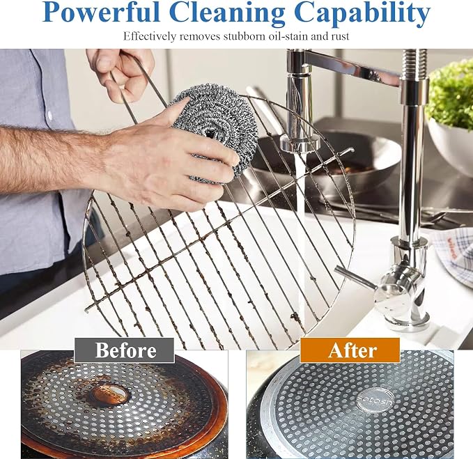 40 Pcs Stainless Steel Scrubber Bulk, Heavy Duty Steel Wool Scrubber 40 Gram - Image 4